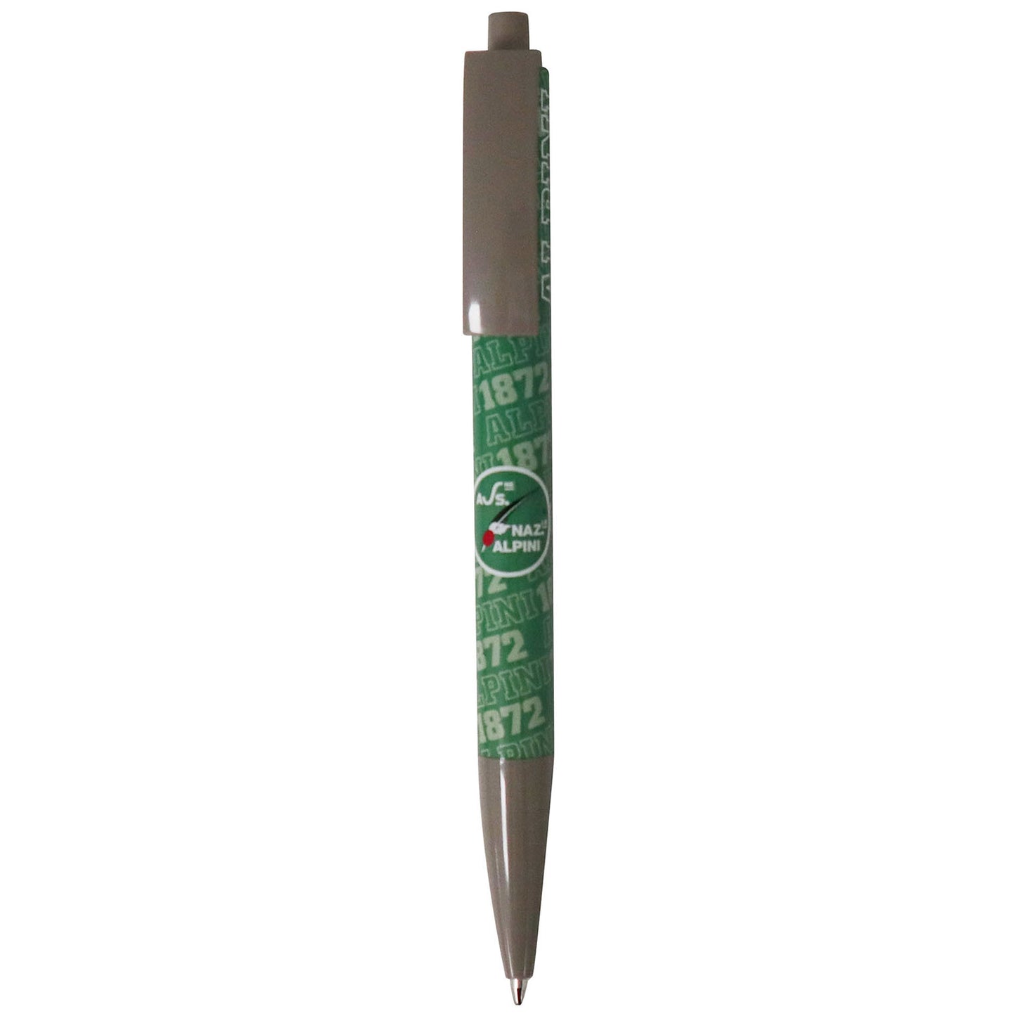 PENNA IN PLASTICA CON GRAFICA ALPINI SUL FUSTO CON BOX TRASPARENTE