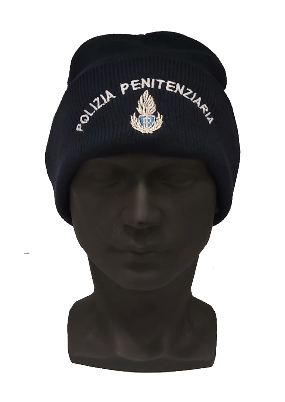 Berrettino in maglia Polizia Penitenziaria fregio più scritta