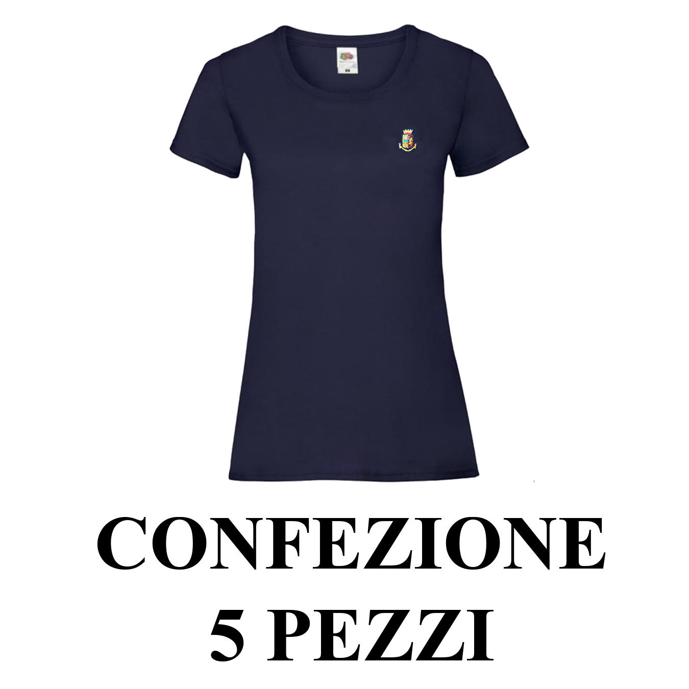 Confezione 5 T-shirt donna Polizia di Stato ricamate