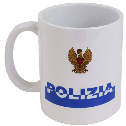 Tazza Mug in ceramica aquila e scritta Polizia