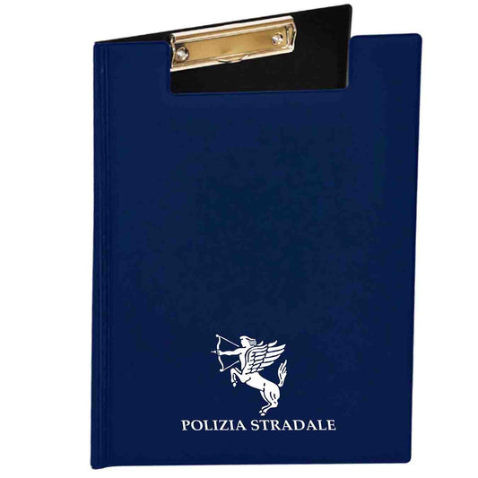 Cartella porta block-notes con molla logo Polizia Stradale stampato