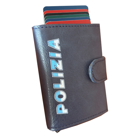 Portafoglio BLU ECOPELLE Polizia