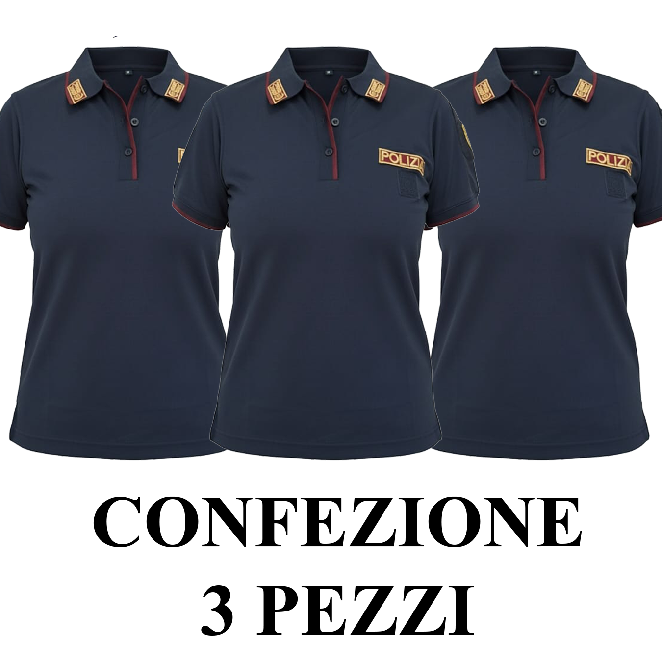 Confezione 3 Polo Manica Corta Polizia di Stato DONNA  – MP Di Marco Paternesi