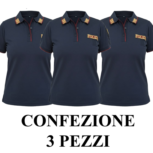 Confezione 3 Polo Manica Corta Polizia di Stato DONNA  – MP Di Marco Paternesi