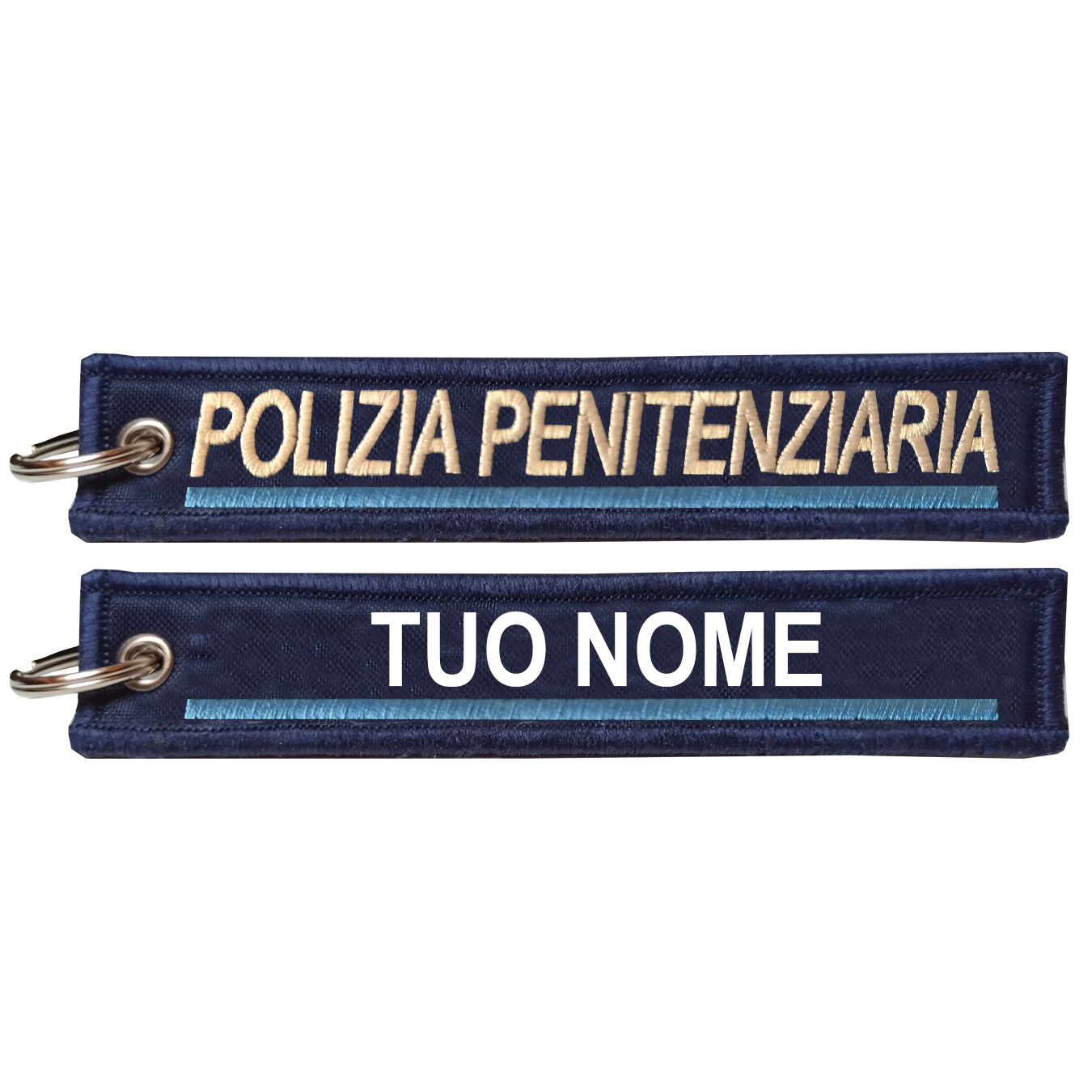 Portachiave personalizzato ricamato scritta POLIZIA PENITENZIARIA