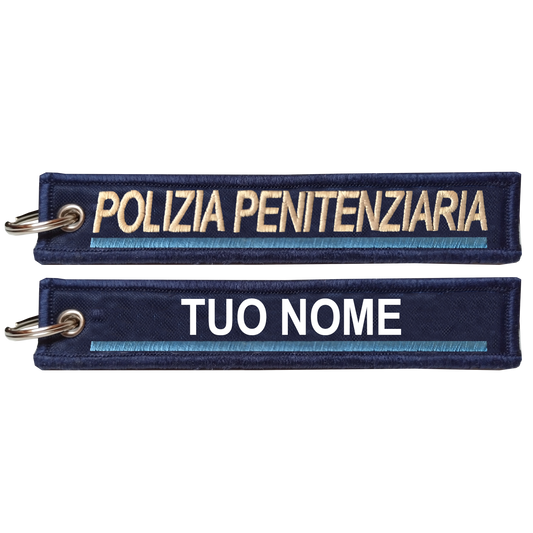 Portachiave personalizzato ricamato scritta POLIZIA PENITENZIARIA