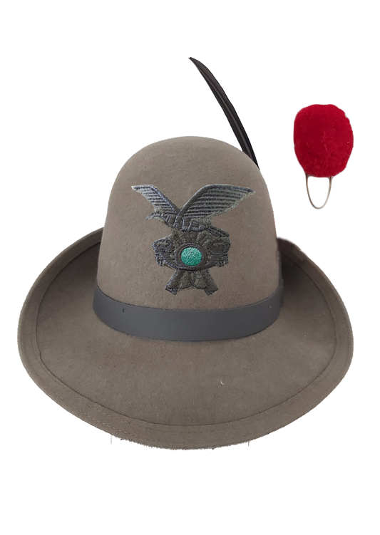 Cappello Alpino truppa completo di Penna-Fregio-Nappina