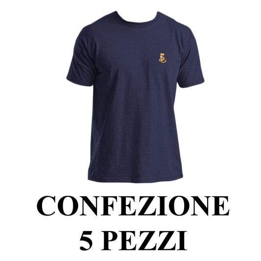 Confezione 5 T-shirt Polizia di Stato ricamate