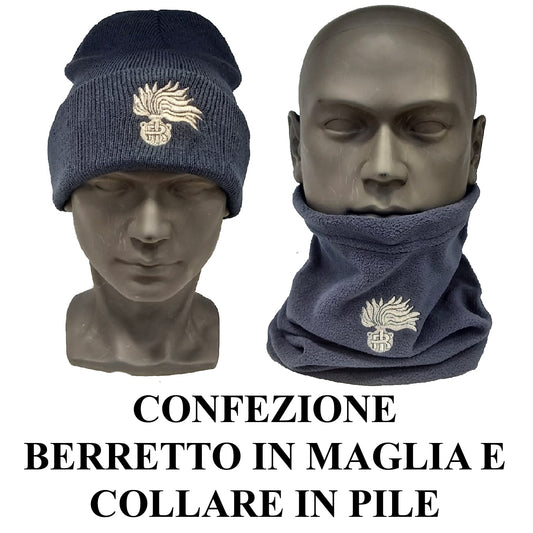 CONFEZIONE Berrettino in maglia + Collare in pile