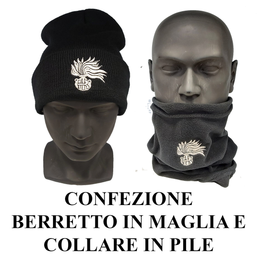CONFEZIONE Berrettino in maglia + Collare in pile