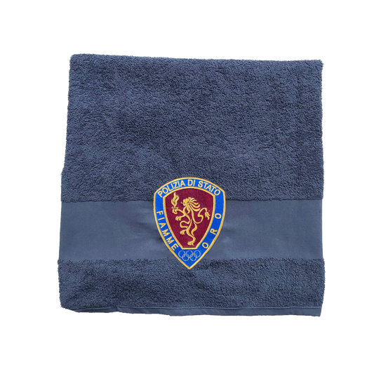 Asciugamano-telo-mare-fiamme-oro-polizia-di-stato