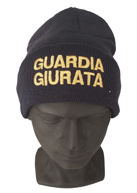Berrettino in maglia scritta GUARDIA GIURATA