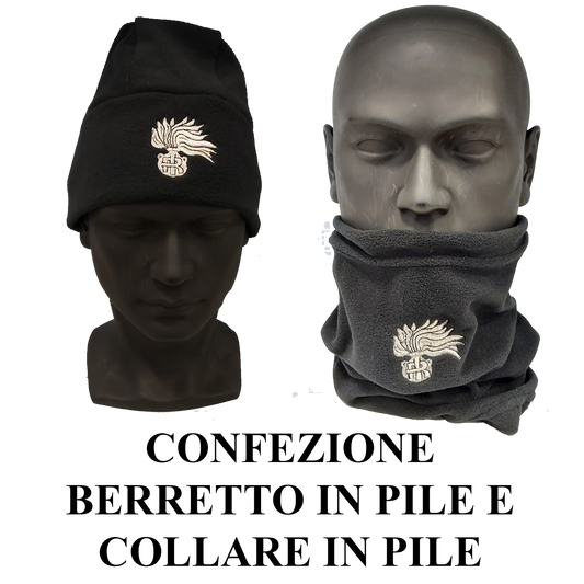 CONFEZIONE Berrettino in pile + Collare in pile