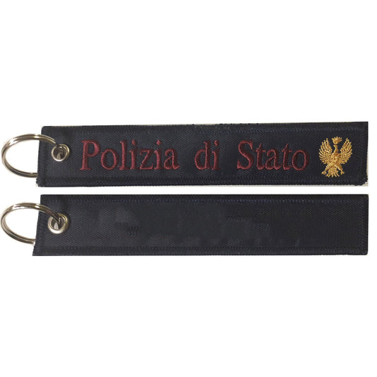 Portachiave personalizzato ricamato Polizia di stato retro