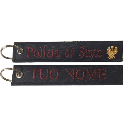 Portachiave personalizzato ricamato Polizia di stato