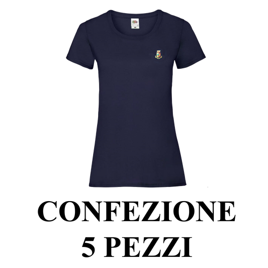 Confezione 5 T-shirt donna Polizia di Stato ricamate